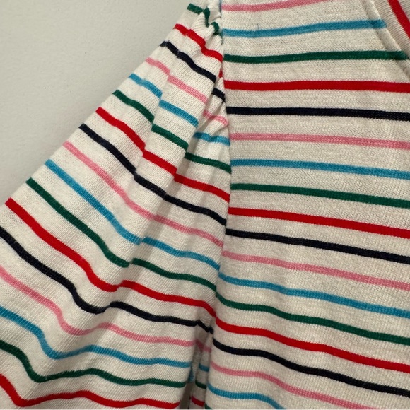 Loft Striped Multicolor Women's Top Puff Sleeve S - Picture 5 of 8
